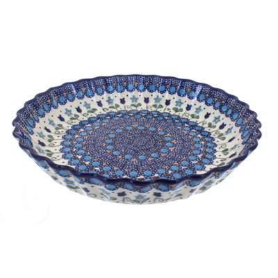 Blue Rose Polish Pottery 100 Vena Pie Plate