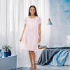 ADR Women's Cotton Nightgown Short Sleeve Lace Trim Button Up Vintage Night Dress Gown - 2 of 4