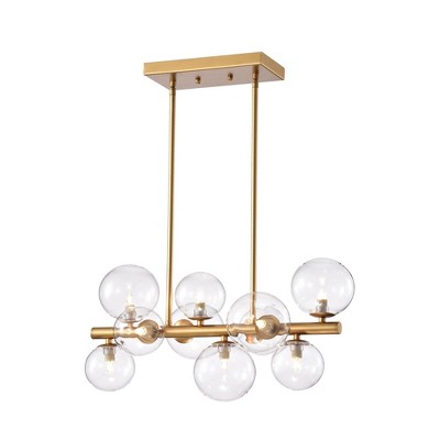 20" x 20" x 46" 10-Light Darden Chandelier Gold - Warehouse Of Tiffany: ETL Listed, Glass Embellishments, Fixed Height