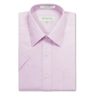 Marquis Men's Short Sleeve Dress Shirt, Cotton Blend Broadcloth, Classic Fit - Work, Events & Casual Wear - 1 of 3