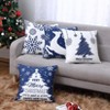 Christmas Pillow Covers 18X18 Inch Set of 4 Navy Blue Christmas Pillow Cases Snowflake Merry Christmas - 2 of 4