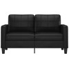 vidaXL Black 2-Seater Sofa in Faux Leather - Modern Design Lounge Couch with Durable Metal Frame and Comfortable Padded Seats - 2 of 4