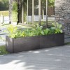 vidaXL Large Garden Planter Rectangular Outdoor Solid Pinewood 78.7"x19.7"x19.7" - Durable & Weather-Resistant Gray Flower Box - image 2 of 4