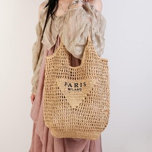 FATMOON Straw Mesh Tote Bag for Women Mesh Hollow Woven Beach Bag Large Travel Shoulder Handbags Hobo Bag - 1 of 4