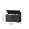 Naysaye Deck Boxes, 80 Gal Outdoor Storage Deck Box, Small Patio Storage Bin for Garden Tools, Black, 46.26"*18.7"*23.23" - 3 of 4