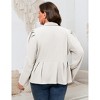 Womens Plus Size Long Sleeve Two Buttons Shawl Lapel Blazer - 3 of 3