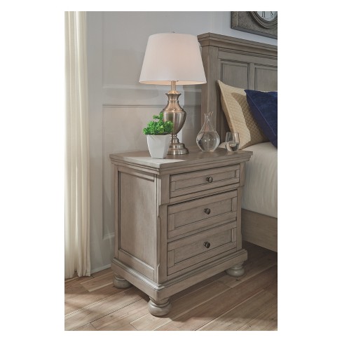 Lettner Two Drawer Nightstand Light Gray Signature Design By Ashley Target