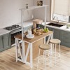 Large Kitchen Island with Storage, Dining Table Set with Power Outlet & LED Lights, Coffee Bar Bakers Rack - 4 of 4