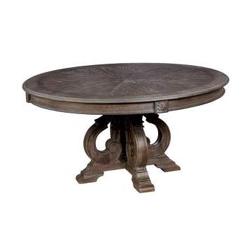 60" Darja Round Wood Dining Table Brown - HOMES: Inside + Out