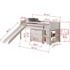 Donco Kids Louver Twin White Modular Low Loft Bed With Slide - Group C - 2 of 4