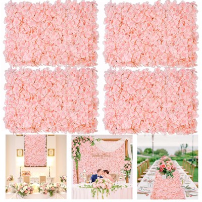 Wikineon Hydrangea Flower Wall Panels Backdrop - 4 Pcs 3D Decor for Bedroom, Wedding Reception, Party (2.66ft x 4ft)
