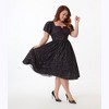 Unique Vintage Women's Plus Button Front Swing Dress - 4 of 4