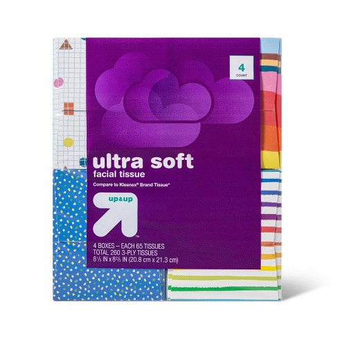 Back to School Ultra Soft Facial Tissue - 4pk/65ct - up & up™ - image 1 of 4