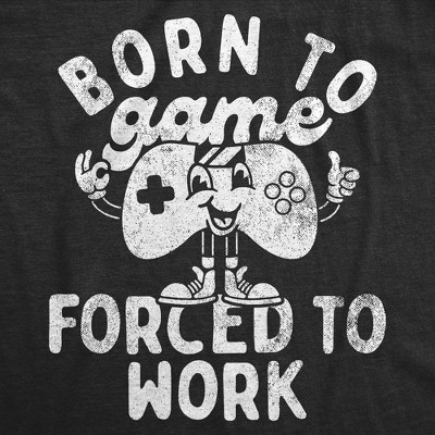 Мужские футболки Crazy Dog T-Shirts, Inc. Mens Funny T Shirts Born to Game Forced to Work Sarcastic Video Gaming Tee for Men - Crazy Dog Men's T Shirt For Gamers Black M — фото 2