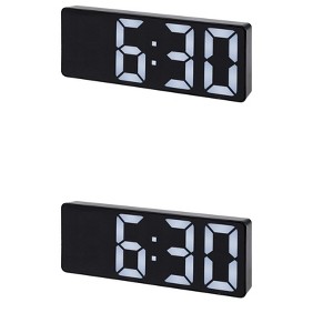 REGALWOVEN 2 Pcs Small Digital Corded Dimmable Electric Alarm Clock 6.3 x 2.4 x 1 Inches - 1 of 4
