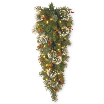 National Tree Company 48in. Wintry Pine Teardrop with Battery Operated Warm White LED Lights