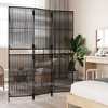vidaXL Room Divider 3 Panels Black Poly Rattan - 3 of 4
