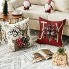 Joy Christmas Let It Snow Snowman Reindeer Throw Pillow Covers, 18 x 18 Inch Xmas Snowflake - 3 of 4