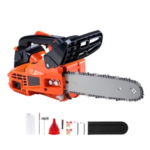 VEVOR Gas Chainsaw, 25.4CC 12" 1.2HP, Gasoline Powered Chain Saw, Handheld Cordless Petrol Chainsaws for Tree Wood Branch Cutting, Orange - 1 of 4