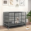 Tangkula 48" Foldable Heavy-Duty Metal Dog Cage W/ Lockable Rolling Casters Black - 2 of 4