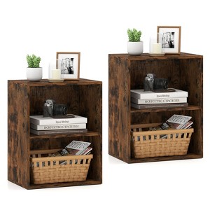 Costway 2PCS 2-Cube Bookcase w/ 5-Position Adjustable Shelf Anti-Toppling Kits for Study - 1 of 4