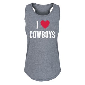 Women's - Country Casuals - I Heart Cowboys Graphic Racerback Tank - 1 of 4
