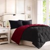 AENKYO Twin/Twin XL Reversible Comforter Set, Diamond Quilting Down Alternative Bedding, Red+Black 2-Piece Collection - 2 of 4