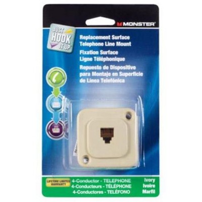 Monster 140547-00 Replacement Surface Mount Telephone Line Jack, Ivory