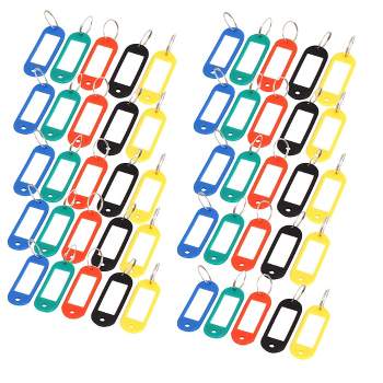 Unique Bargains Tough Plastic Label Window Double Sided Key Tags Blue Green  Red Clear Yellow 50 Pcs