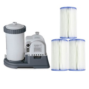 Intex 2500 GPH Swimming Pool Filter Pump + Replacement Filter Cartridge (3 Pack) - 1 of 4