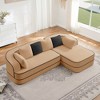 106" Teddy Velvet L-Shaped Sectional Sofa with Chaise, Boneless 32D High-Density Foam, Fluffy Comfy Couch with Curved Armrests, No Assembly - 3 of 4