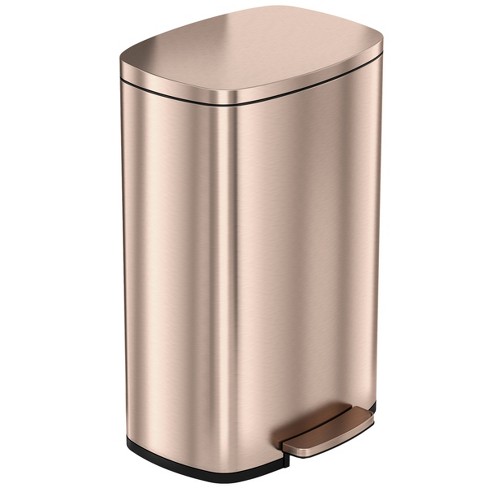 13 Gallon Trash Can, Brushed Stainless Steel Kitchen Trash Can with  Soft-close Lid, Fingerprint-resistant Kitchen Garbage Can with Foot Pedal  and