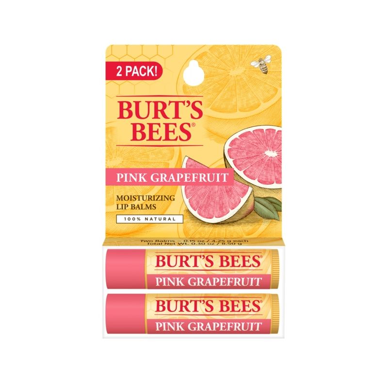 Burt's Bees Moisturizing Lip Balms 2 Pack - Pink Grapefruit 2 Pack(S), 1 of 2
