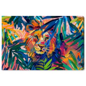 Art Remedy Relaxing Lion Tropical Jungle Animals Wall Art Unframed - 1 of 4