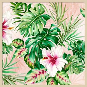 Amanti Art Hot Tropical Floral by Alex Black Wood Framed Wall Art Print - 1 of 4