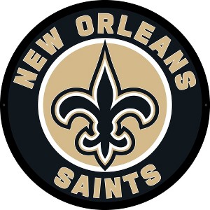 Evergreen Ultra-Thin Edgelight LED Wall Decor, Round, New Orleans Saints- 23 x 23 Inches Made In USA - 1 of 4