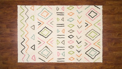 Multicolor Geometric Tufted Runner Rug 2'3" x 8' Synthetic