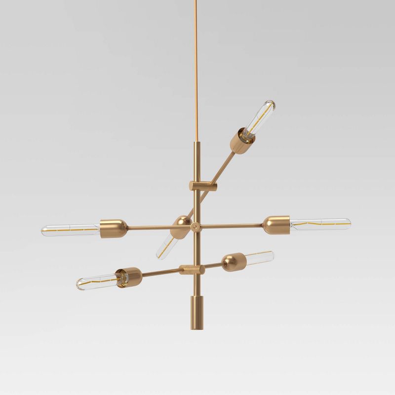3-Arm Chandelier Brass (Includes Vintage Light Bulbs) - Threshold&#8482;, 1 of 9
