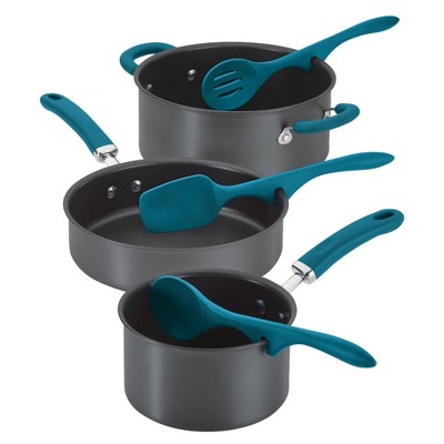 Rachael Ray 3pc Silicone Lazy Tools Set Marine Blue: Kitchen Utensil Set with Spoon, Slotted Spoon & Spoonula — фото 4