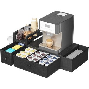 Coffee Pod Drawer Organizer, 52-Capacity K-Cup & Nespresso Pod Holder with Mug Rack - 1 of 4