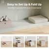 Pinmoco 15"/30"/43" Folding Storage Ottoman Bench with White Blanket and Side Pocket, Corduroy Storage Bench Footrest for Entryway Living Room - 4 of 4