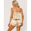 cheibear Women's Satin Lounge Sleeveless Soft Lingerie Cami Tops with Shorts Ruffled Pajamas Sets - 3 of 4