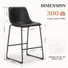 JIONJOY 26 in. Metal Frame Counter Stool with Faux Leather Seat Set of 2 - 2 of 4