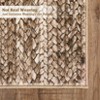 Area Rug, Home Decor Washable Modern Solid Braided Print Rug - Non-Slip Low Pile Neutral Carpet for Farmhouse Living Room Bedroom Dining Dorm - 2 of 4