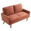 CAVINAS Modern & Vintage Loveseat Sofa, Velvet Upholstered 2 Seater Sofa Couch with Sleek Design, for Home, Apartment or Office - 2 of 4