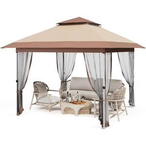 Jojoka 10x10FT Pop Up Gazebo with Mosquito Netting,Adjustable Height Gazebo with Wheeled Carry Bag for Backyard - 1 of 4
