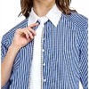 Women's Roberta Embellished Striped Cropped Shirt With Tie - Pastel Design - 2 of 3