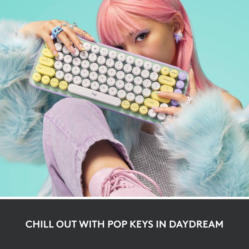 Logitech POP Keys Wireless Mechanical Keyboard With Emoji Keys, 4 of 14