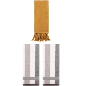 REGALWOVEN 3 Packs Cotton Absorbent Soft Decorative Bathroom Hand Towel for Kitchen - 1 of 4