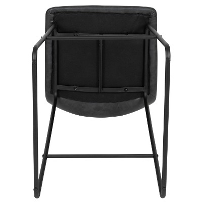 Reagan 30" Gray LeatherSoft & Metal Bar Height Stools, Set of 2